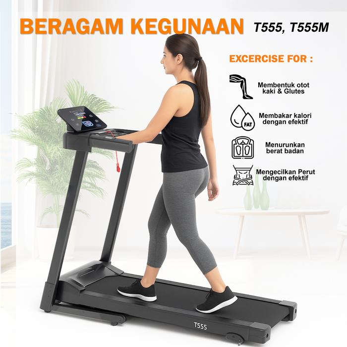 TWEN T555 Multi Treadmill Listrik Multifungsi Portable Treadmil Gambar produk 5