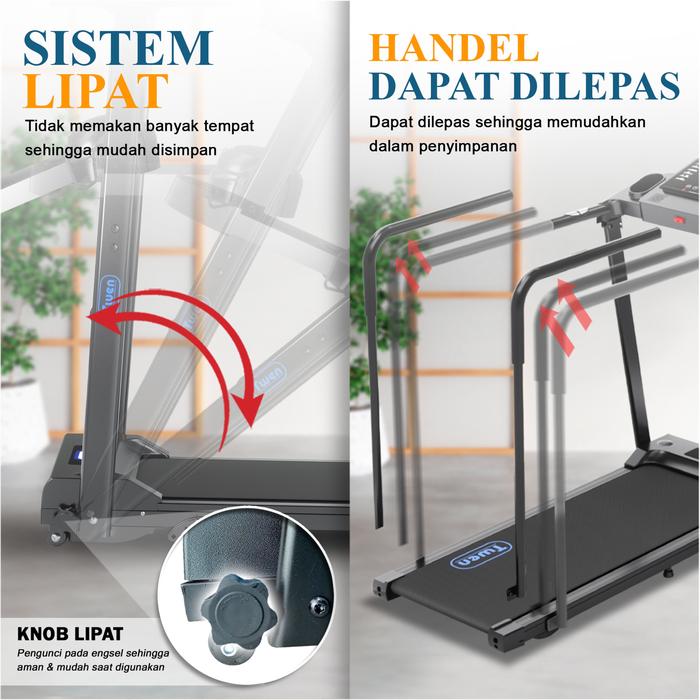 TWEN T200R Treadmill Rehabilitasi Listrik Portable Multifungsi Gambar produk 3