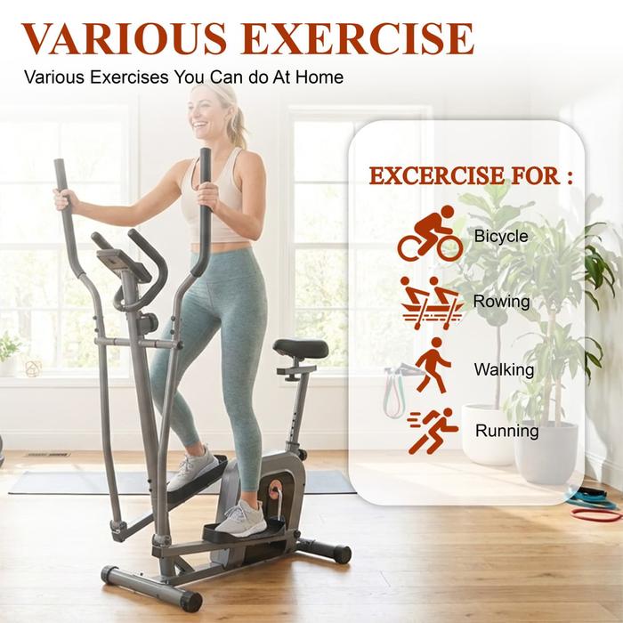 TWEN EB530 Alat Fitness Elliptical Crosstrainer Magnetic Bike - Gambar produk 4