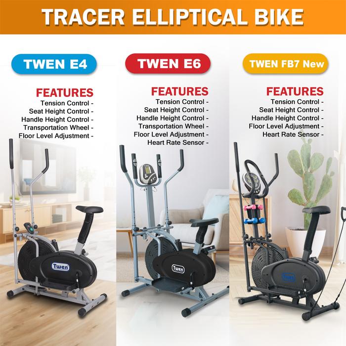 Twen FB7 Putih Elliptical Bike Tracer Cross Trainer Orbitrack Gambar produk 3