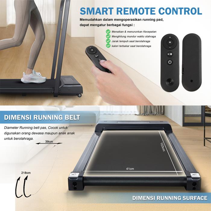 TWEN RP9HPro Black Running Pad Treadmill Listrik Gambar produk 4