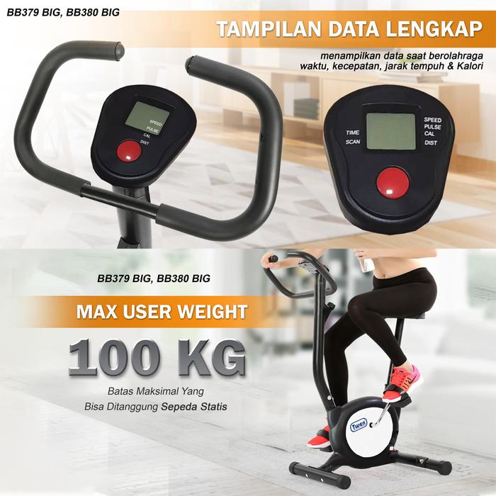Twen BB380BIG Silver Belt Bike New Big Exercise Fitness Alat Gambar produk 2