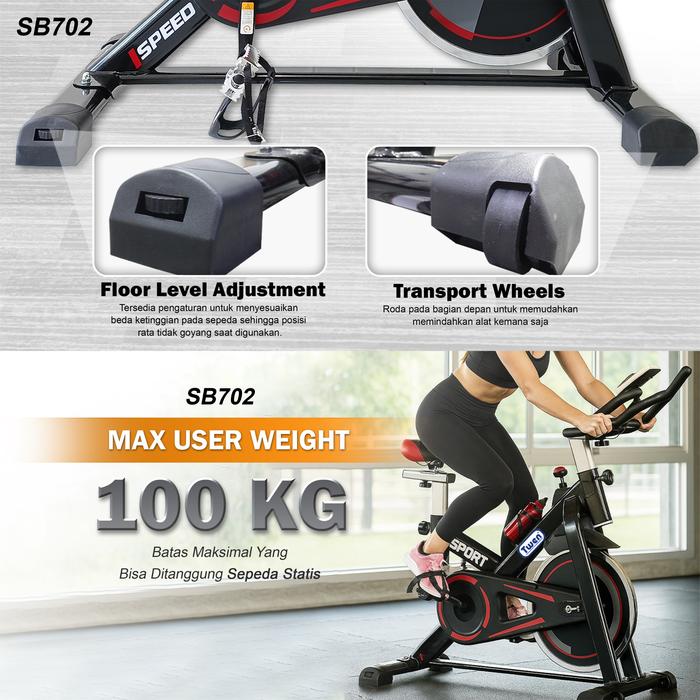 Twen SB701 Blue + App Spinning Bike Sepeda Kardio Statis Fitness Gambar produk 2