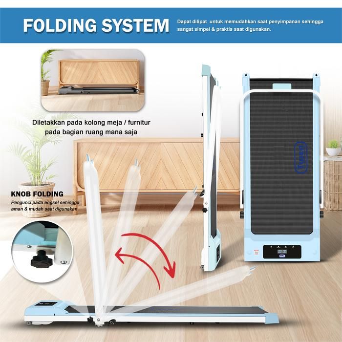 TWEN RP9H Ultra Hitam Running Pad Treadmill Listrik Portable Gambar produk 5