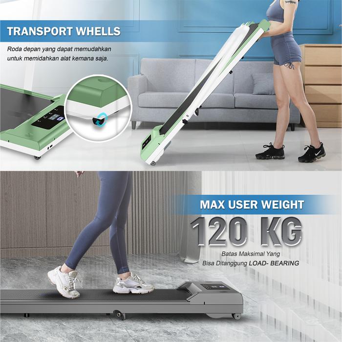 TWEN RP9H Ultra Hitam Running Pad Treadmill Listrik Portable Gambar produk 7