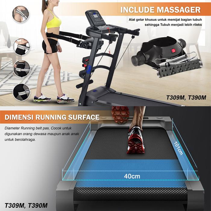 TWEN T390M New Treadmill Listrik Multifungsi Portable Treadmil Gambar produk 7