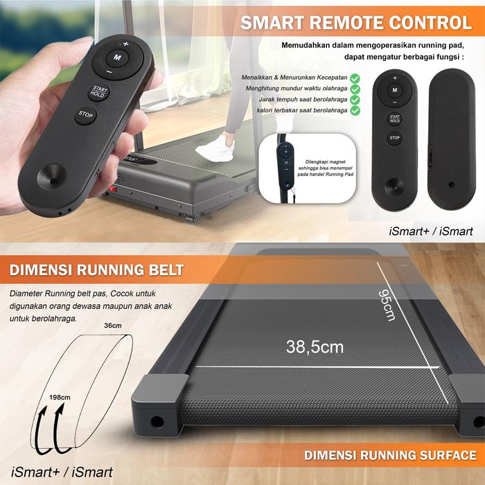 TWEN Ismart+ Running Pad Treadmill Listrik Portable Multifungsi Gambar produk 4