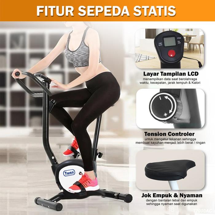 Twen BB379s Hitam Belt Bike Big Exercise Fitness Alat Olahraga Gambar produk 4