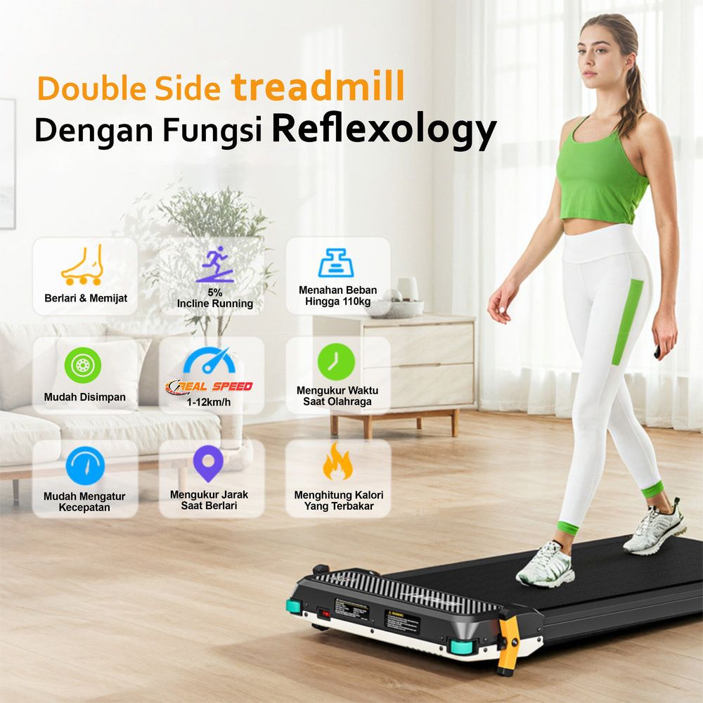 SUPOTSU KUMO Treadmill Listrik Portable Multifungsi Treadmil Gambar produk 5