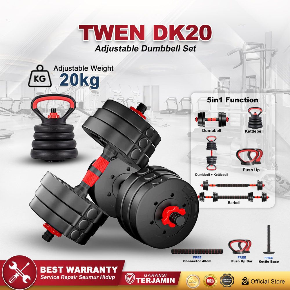 TWEN Dumbbell Set 20kg Kettlebell